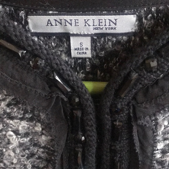 ANNE KLEIN SILK BLACK & GREY SWEATER - Picture 2 of 10